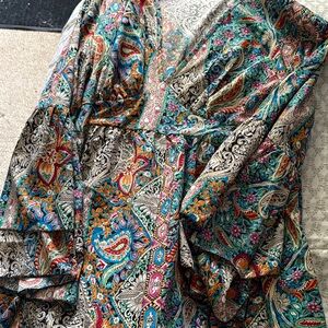 Elegant Multicolor Paisley Maxi Skirt